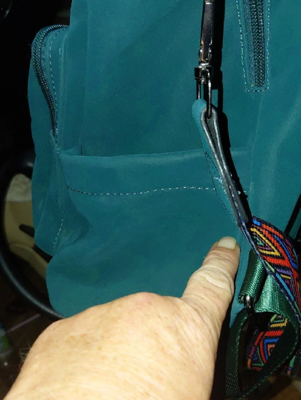 Teal Women’s Backpack Purse with Tassel